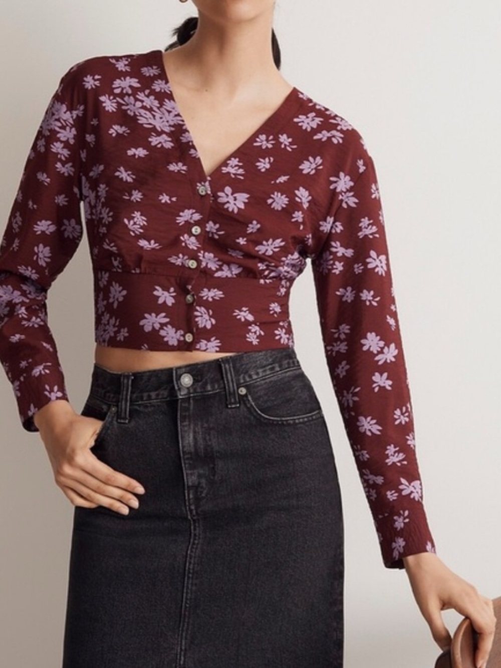 Madewell floral button down blouse